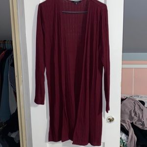 Burgundy long cardigan